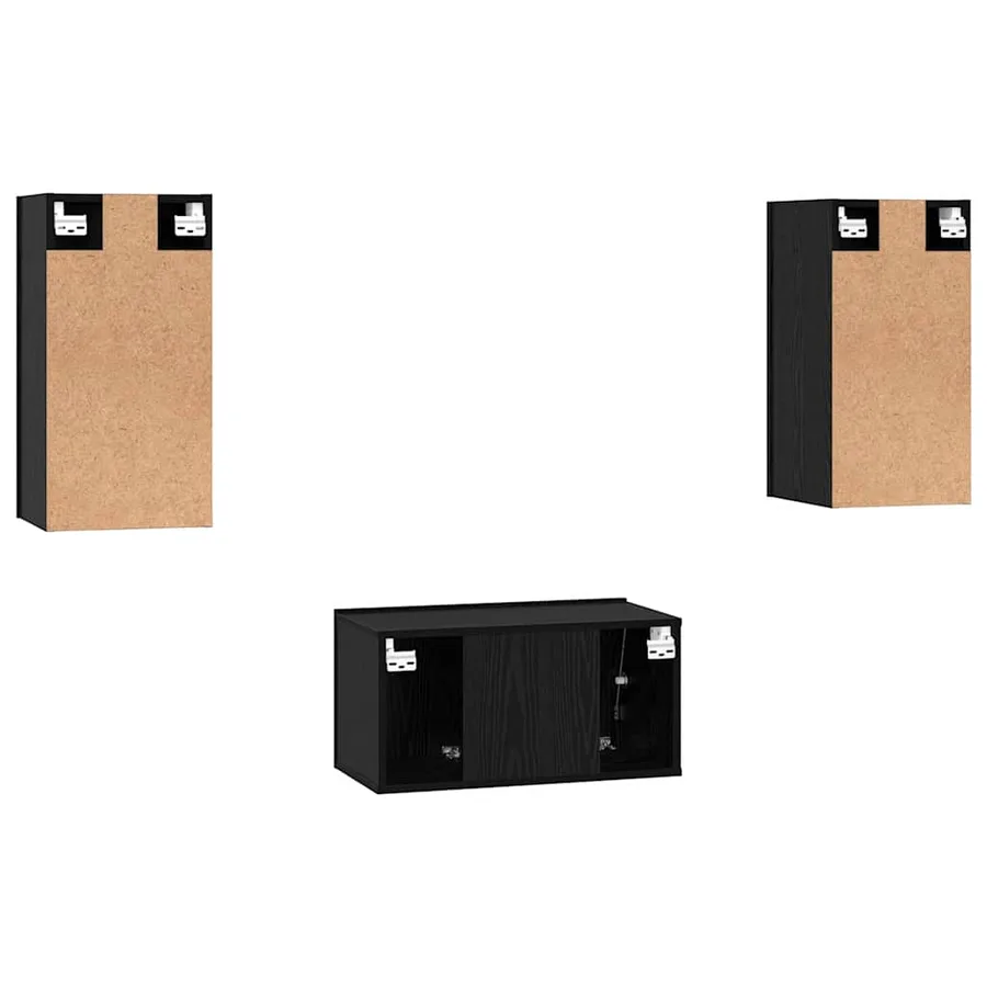 Ensemble meuble TV 3 pcs Chêne noir Bois d'ingénierie - 8