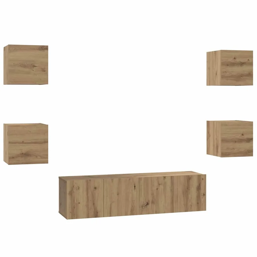 Ensemble meuble TV 6 pcs Chêne artisanal Bois d'ingénierie - 2