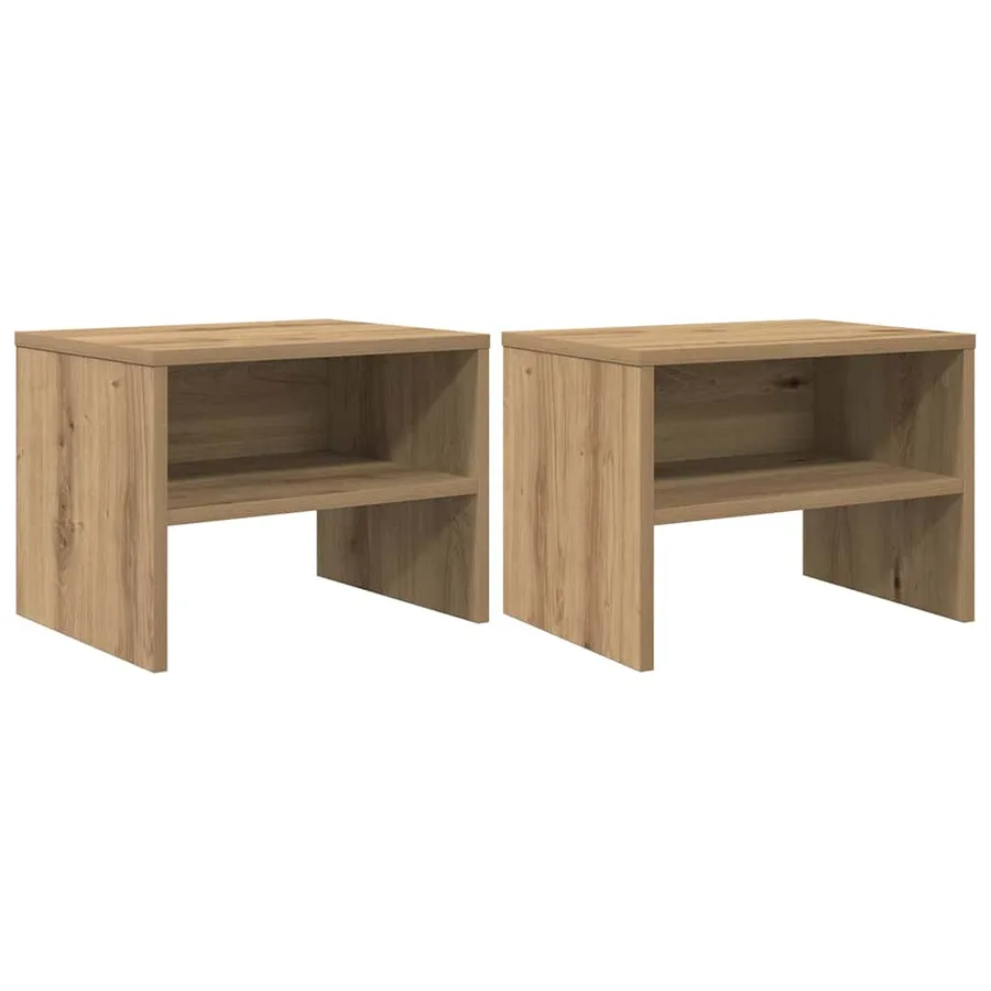 Cabinet de chevet 2 pc chêne artisanal 40 x 40 x 30 cm - 2