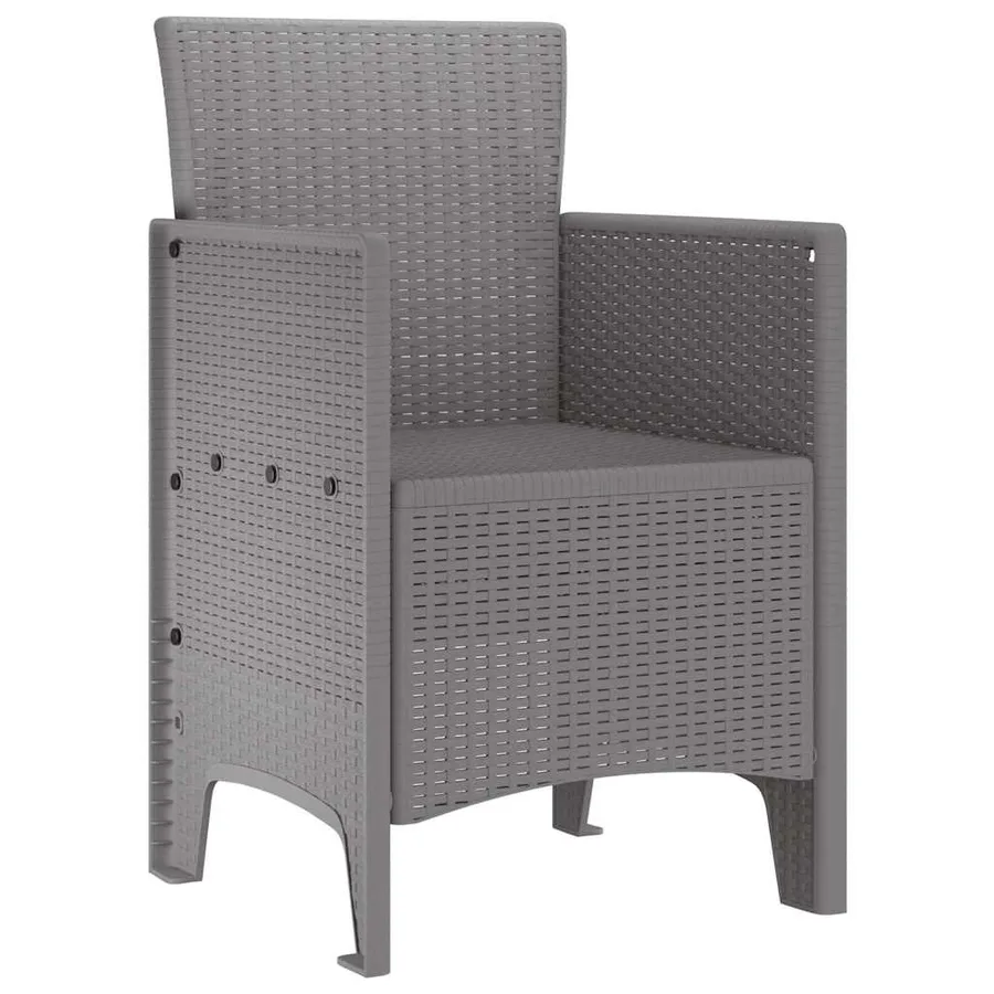 Chaise de jardin 4 pcs Gris clair 53 x 49 x 85 cm Polypropylène - 4