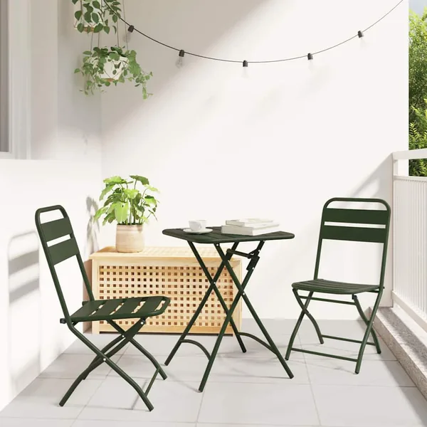 Chaise de jardin pliante 2 pcs Vert 42 x 52 x 82 cm