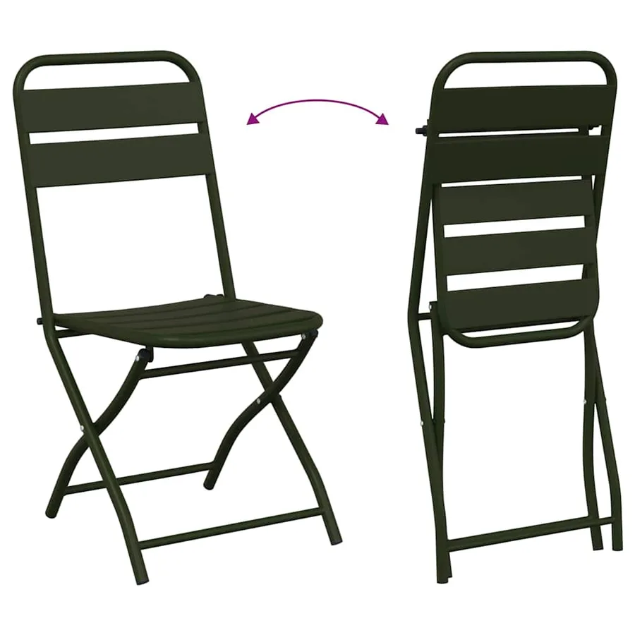 Chaise de jardin pliante 2 pcs Vert 42 x 52 x 82 cm - 11