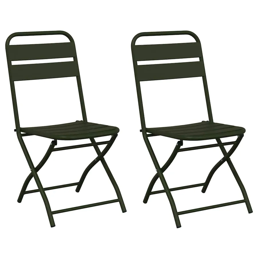 Chaise de jardin pliante 2 pcs Vert 42 x 52 x 82 cm - 2