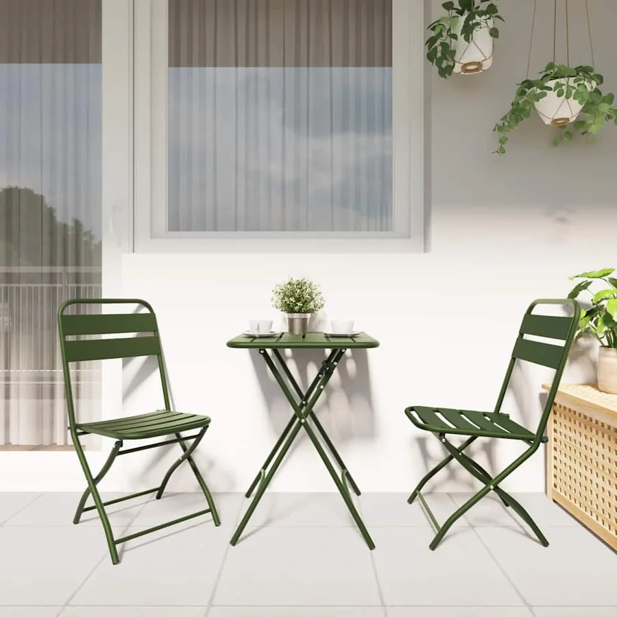 Chaise de jardin pliante 2 pcs Vert 42 x 52 x 82 cm - 3
