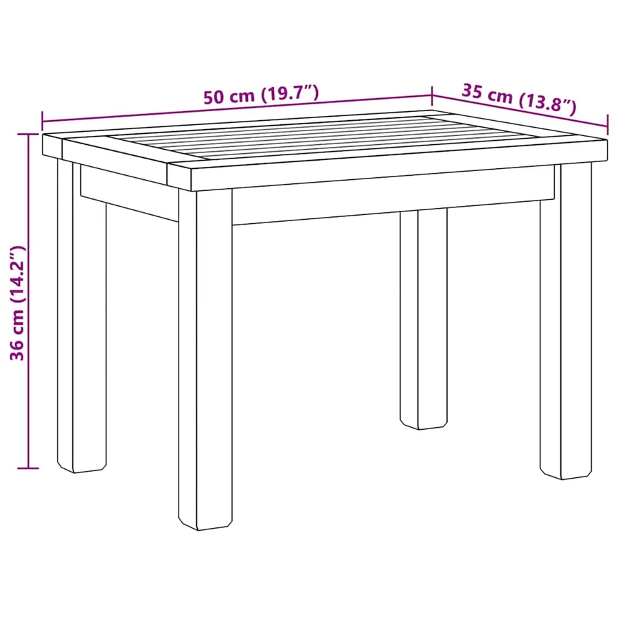 Table basse Marron 50 x 35 x 36 cm Bois de teck massif - 8