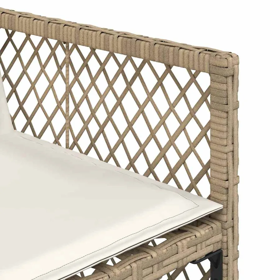 Ensemble à manger de jardin et coussins 17 pcs beige - 9