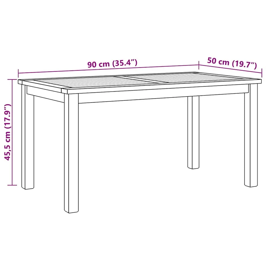 Table basse Marron 90 x 50 x 45,5 cm Bois de teck massif - 8