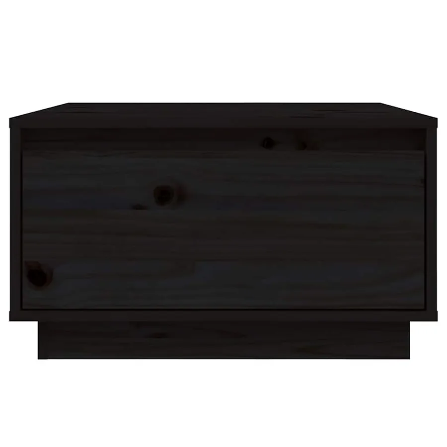 Table basse Noir 55x56x32 cm Bois massif de pin - 5