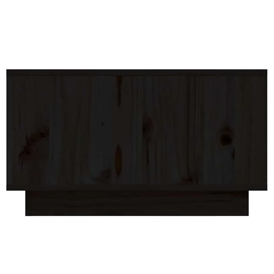 Table basse Noir 55x56x32 cm Bois massif de pin - 7