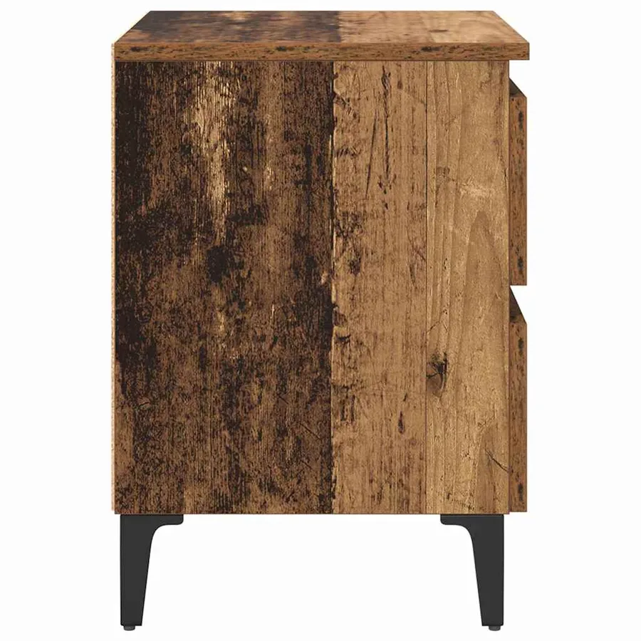 Cabinet de chevet 2 pcs Bois ancien 40 x 35 x 50 cm - 7