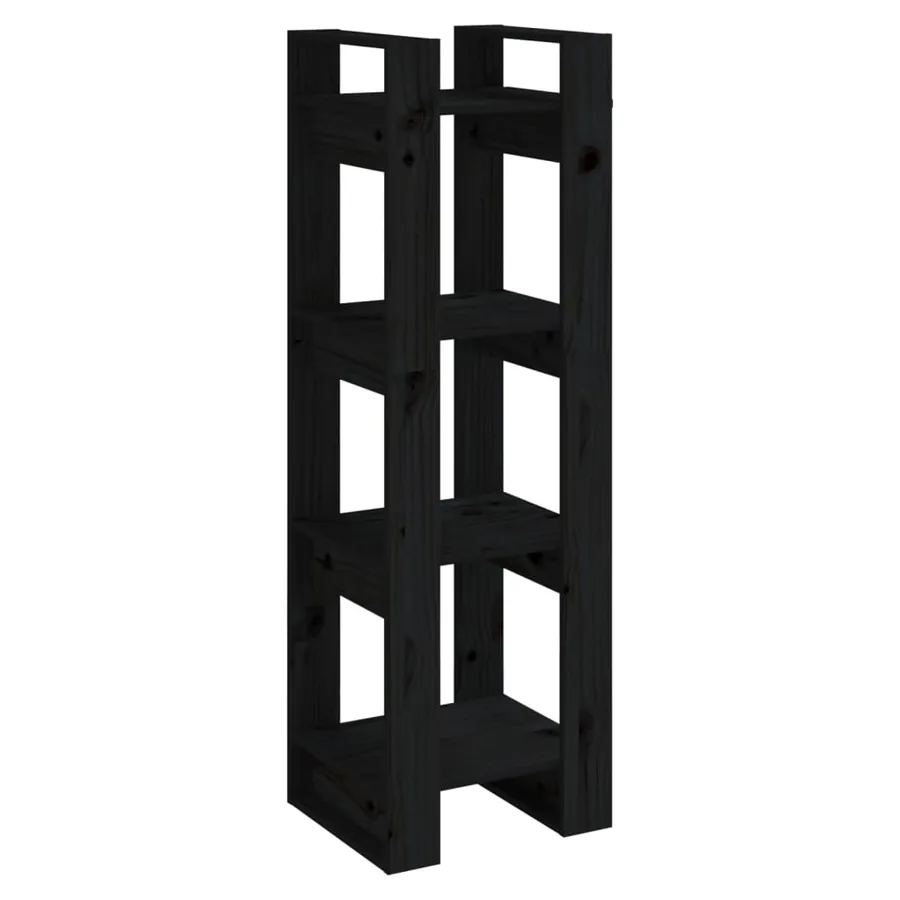 Bibliothèque/Séparateur de pièce Noir 41x35x125 cm Pin massif - 2