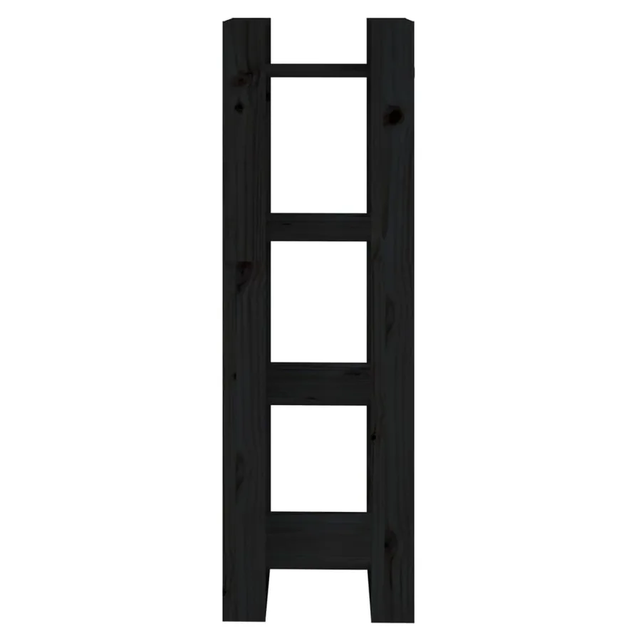 Bibliothèque/Séparateur de pièce Noir 41x35x125 cm Pin massif - 3