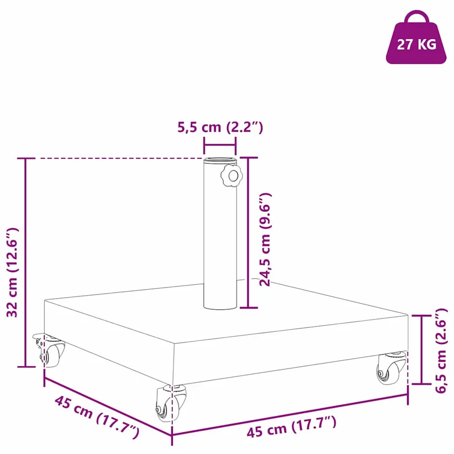 Pied de parasol Gris foncé 45 x 45 x 31,5 cm - 13