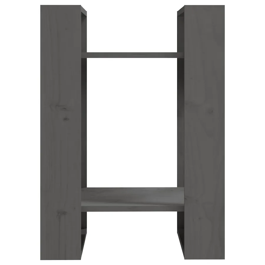 Bibliothèque/Séparateur de pièce Gris 41x35x57 cm Pin solide - 3
