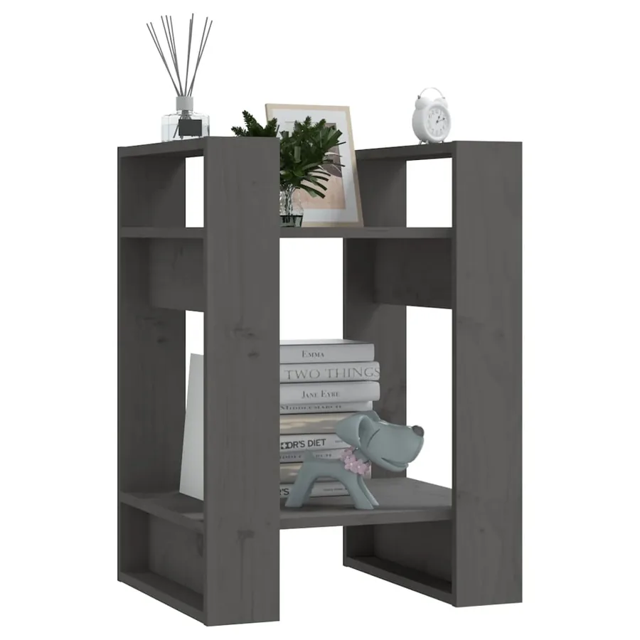Bibliothèque/Séparateur de pièce Gris 41x35x57 cm Pin solide - 7