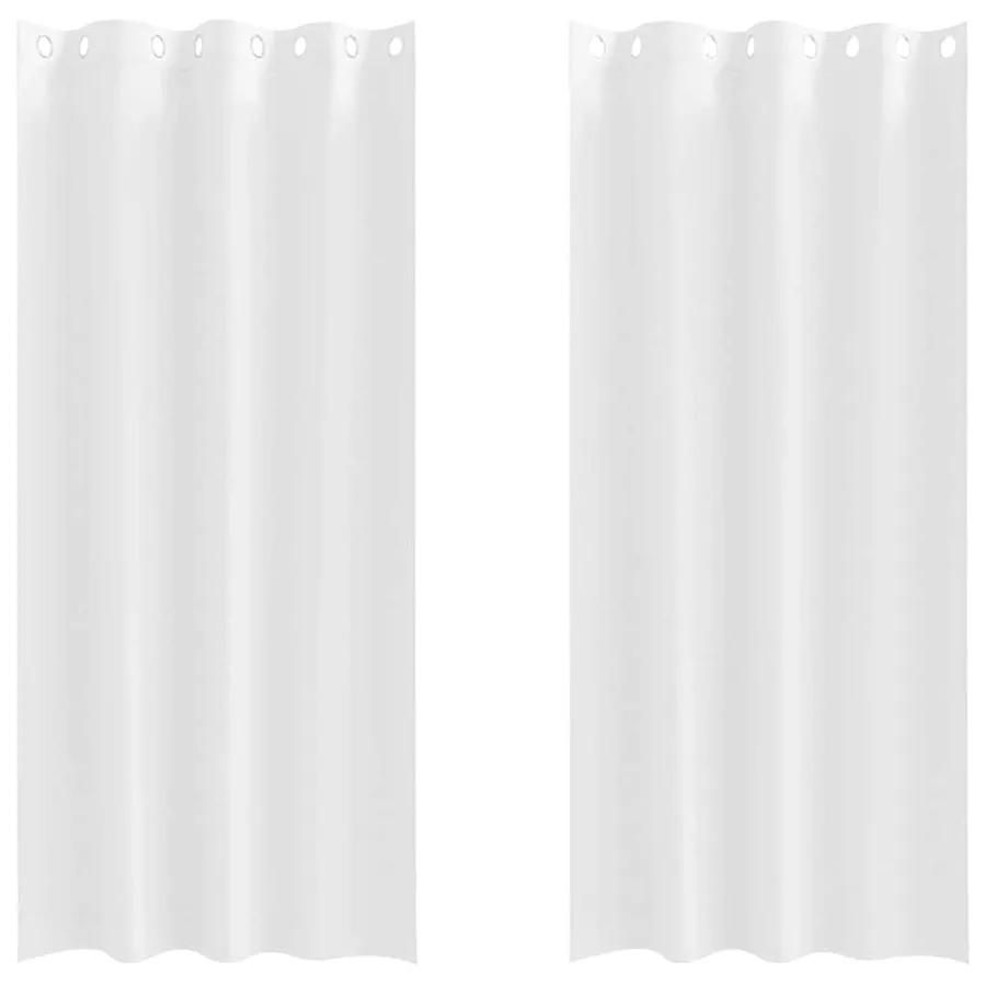Rideaux occultants avec anneaux 2 pcs Blanc pur 225 x 140 cm - 2