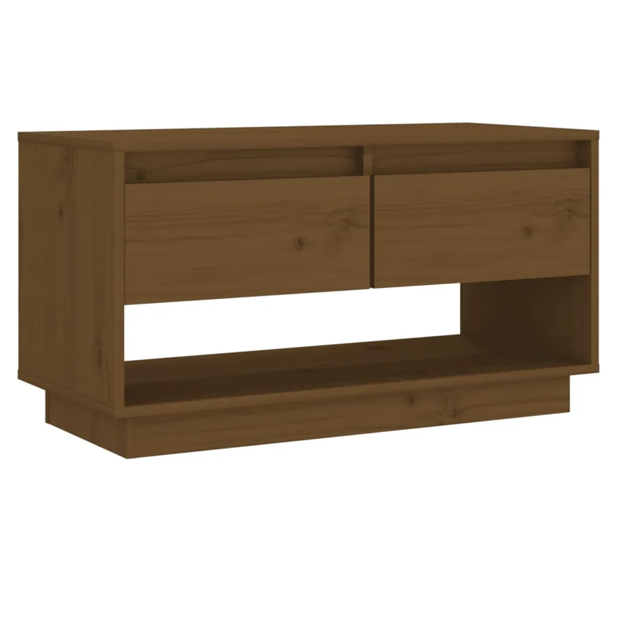 Meuble TV Marron miel 74x34x40 cm Bois de pin massif - 2