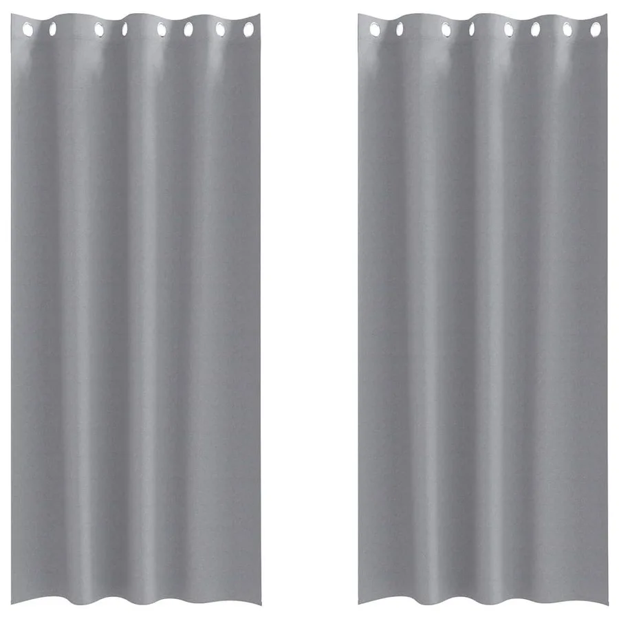 Rideaux occultants avec anneaux 2 pcs Gris clair 225 x 140 cm - 2