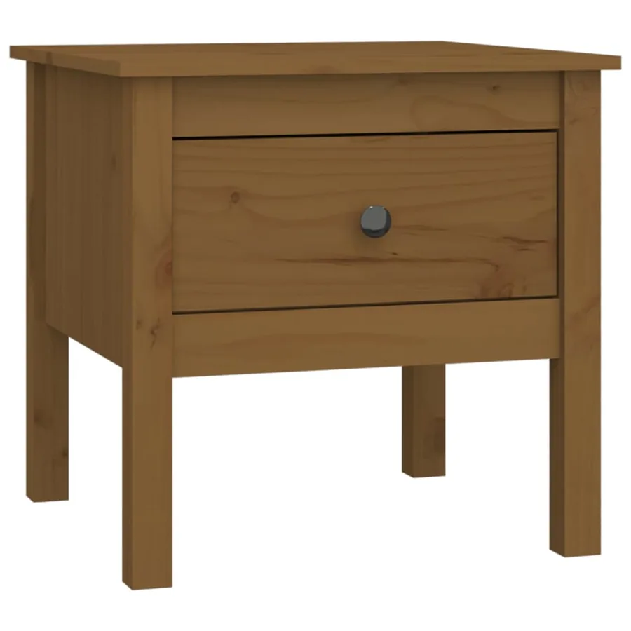Table d'appoint Marron miel 50x50x49 cm Bois massif de pin - 2