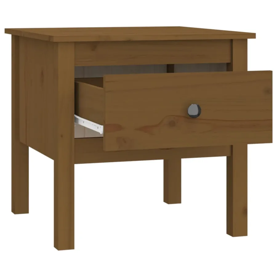Table d'appoint Marron miel 50x50x49 cm Bois massif de pin - 7
