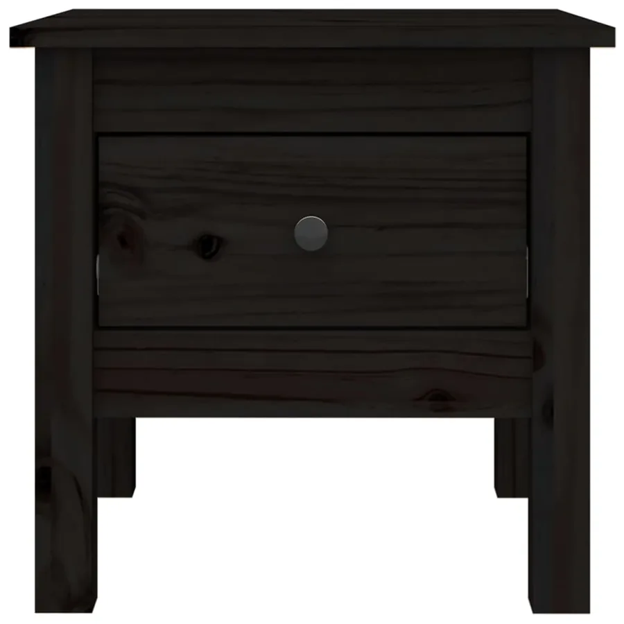 Table d'appoint Noir 40x40x39 cm Bois massif de pin - 6