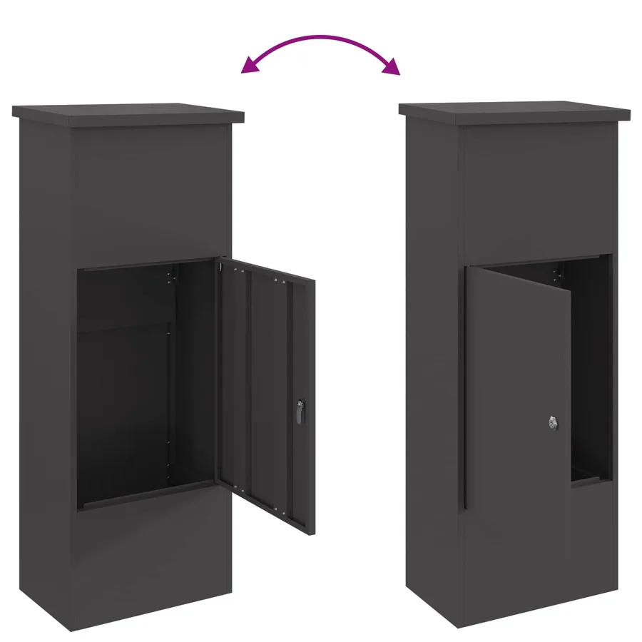 Boîte de dépôt de colis Noir 44,5 x 29 x 110,5 cm Acier - 9