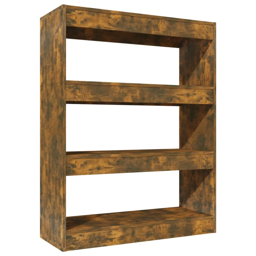 Bibliothèque/Séparateur de pièce chêne fumé bois d'ingénierie - 2