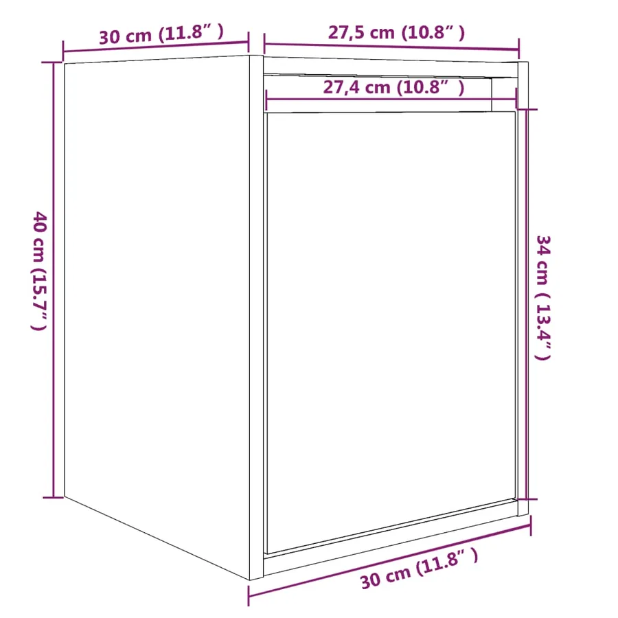 Armoire murale Blanc 30x30x40 cm Bois de pin massif - 10