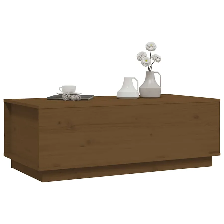 Table basse Marron miel 100x50x35 cm Bois massif de pin - 4