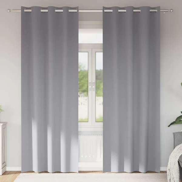 Rideaux occultants avec anneaux 2 pcs Gris clair 260 x 140 cm