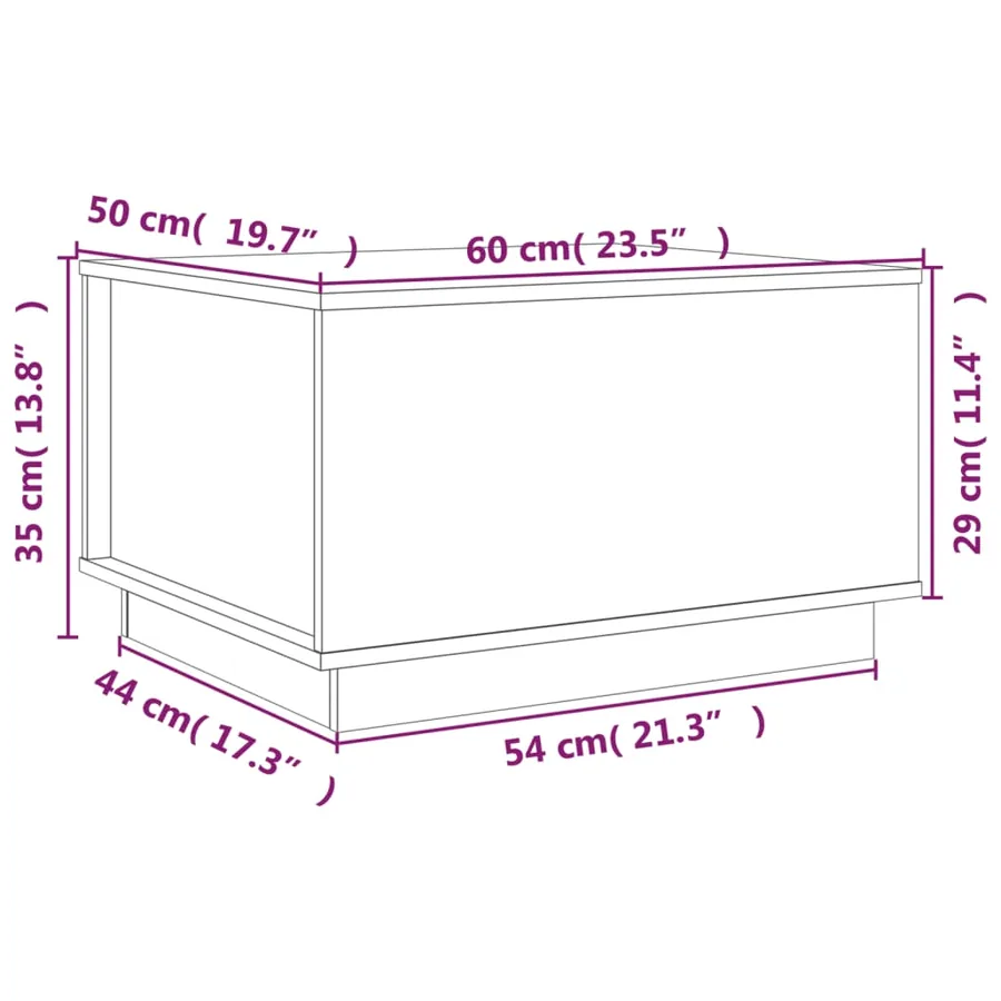 Table basse Blanc 60x50x35 cm Bois massif de pin - 10