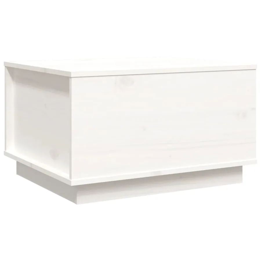 Table basse Blanc 60x50x35 cm Bois massif de pin - 2