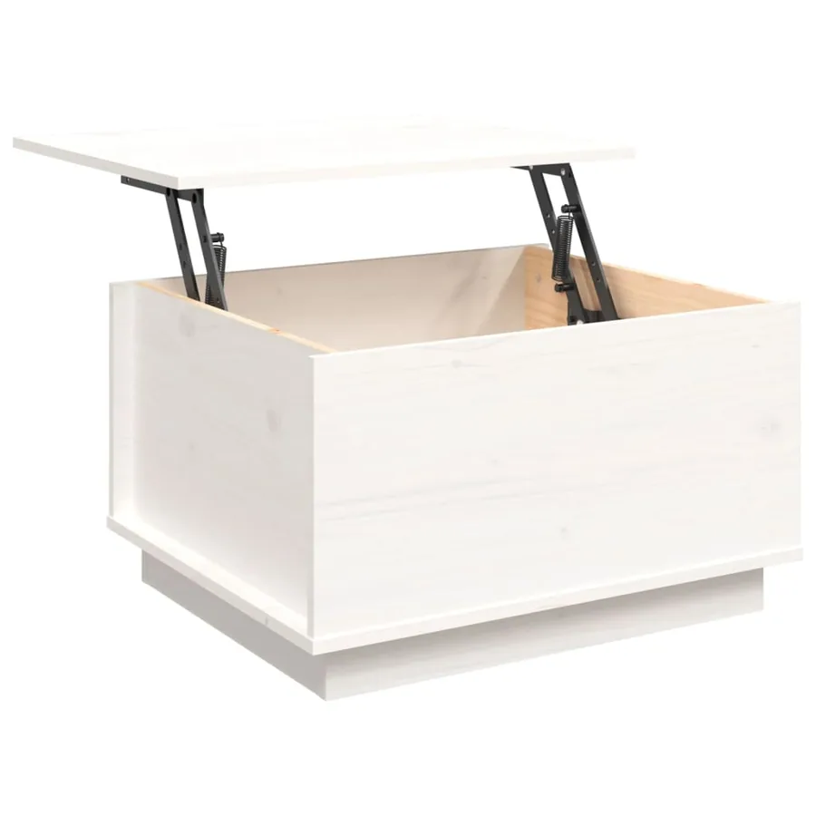 Table basse Blanc 60x50x35 cm Bois massif de pin - 8