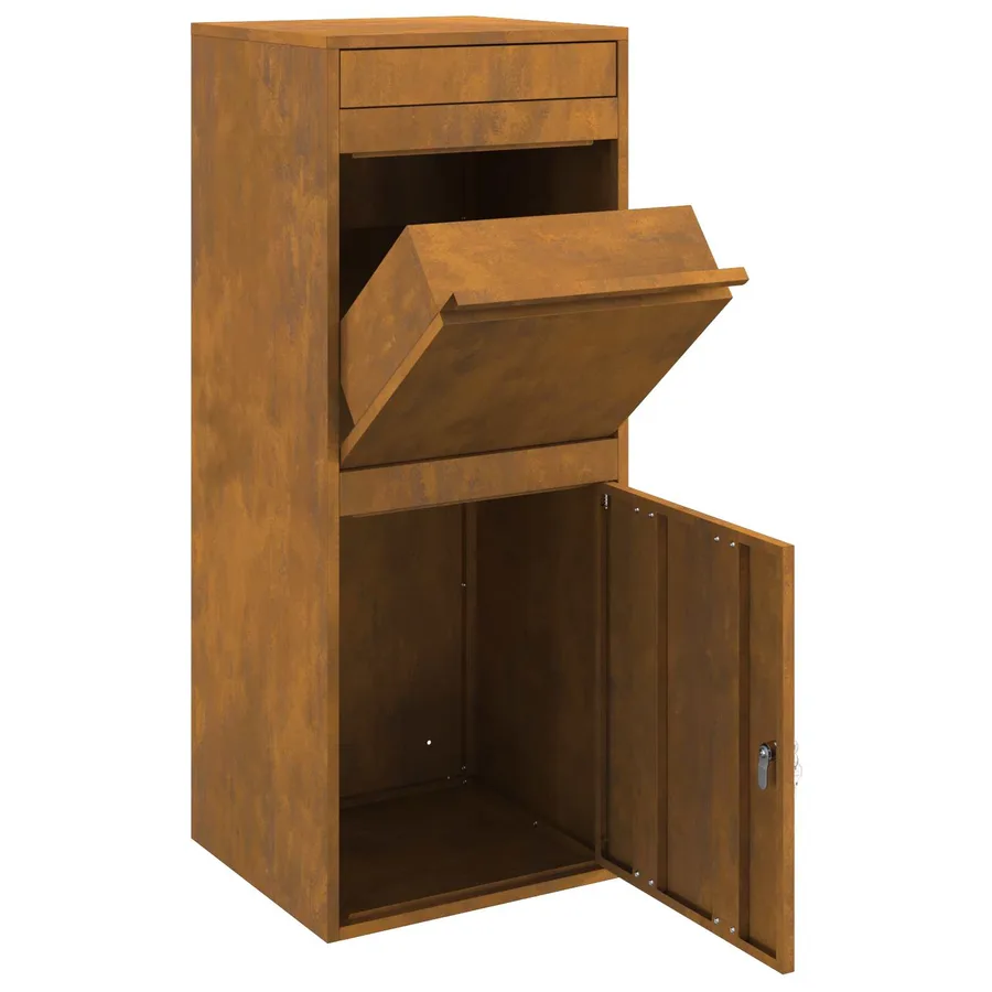 Boîte de dépôt de colis Rouillé 47,5 x 38 x 59 cm Acier patiné - 5