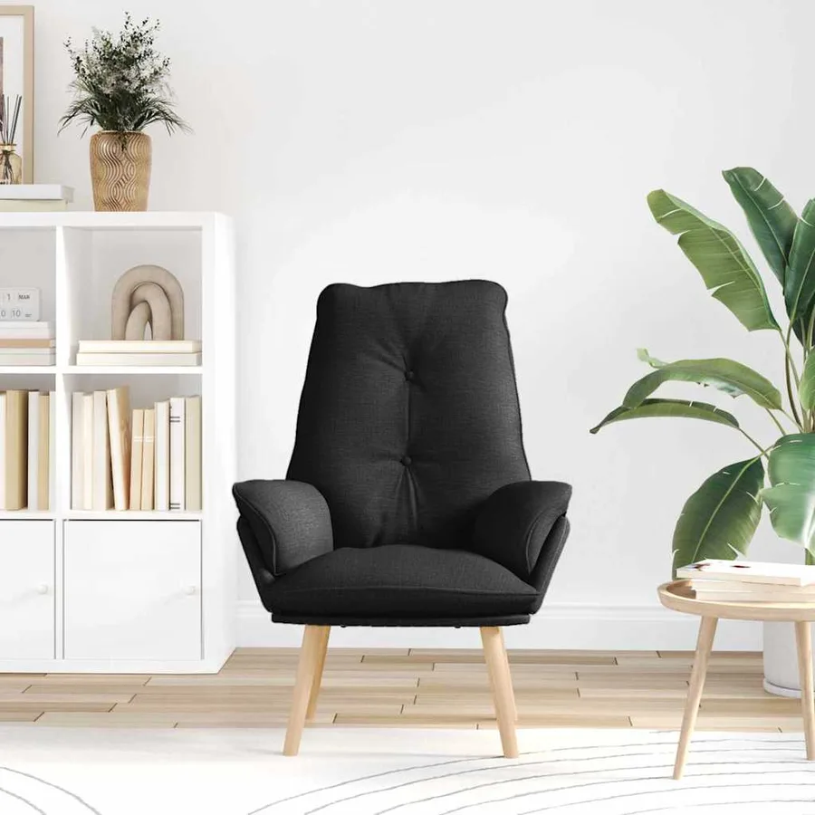 fauteuil Noir 69 x 74 x 93 cm Tissu et Contreplaqué - 3