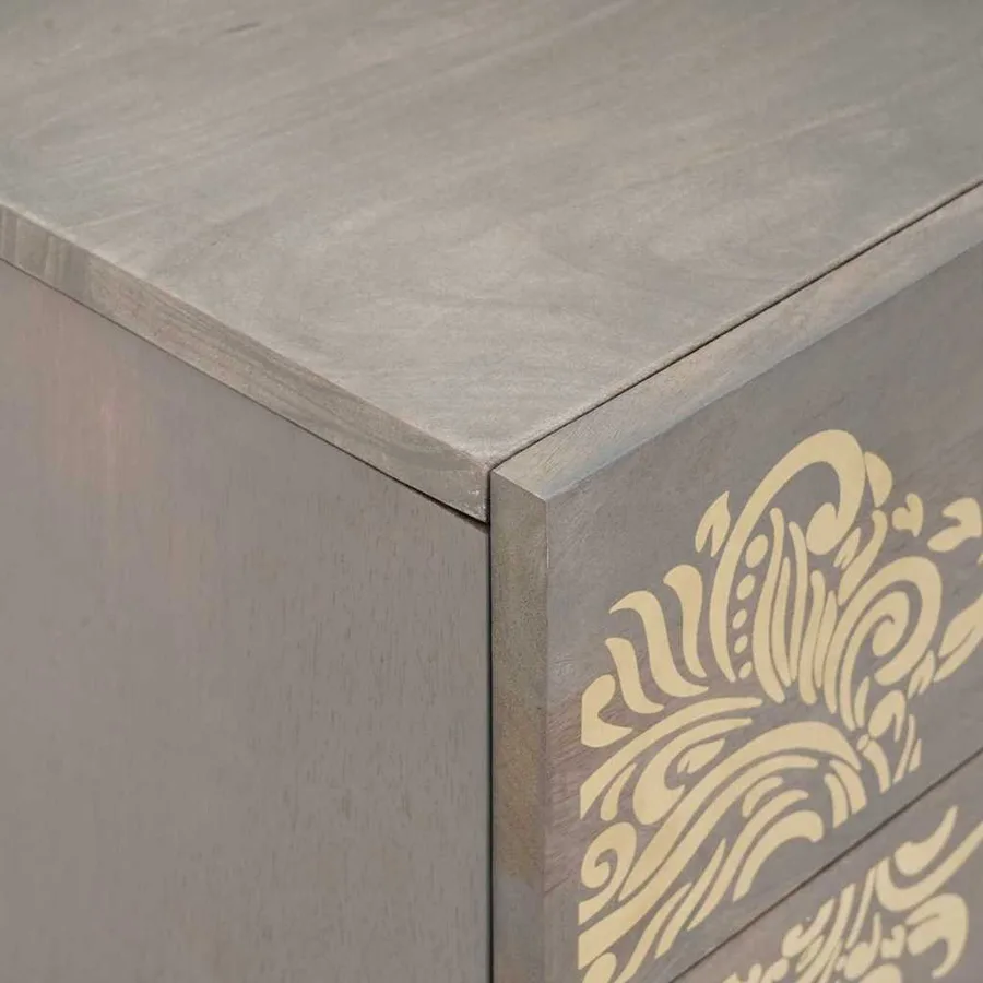Cabinet de chevet avec porte avec tiroir Gris 50 x 33 x 60 cm - 6