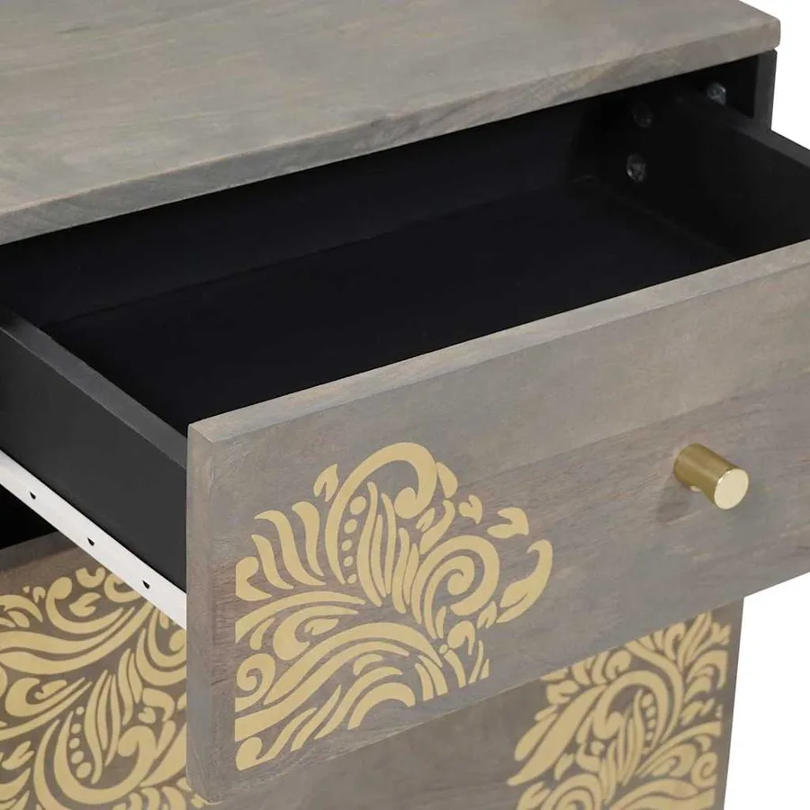 Cabinet de chevet avec porte avec tiroir Gris 50 x 33 x 60 cm - 7