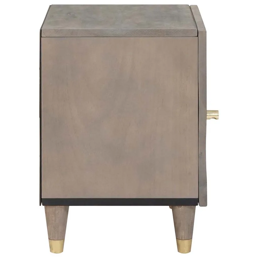 Cabinet de chevet avec porte Gris 40 x 33 x 46 cm - 4