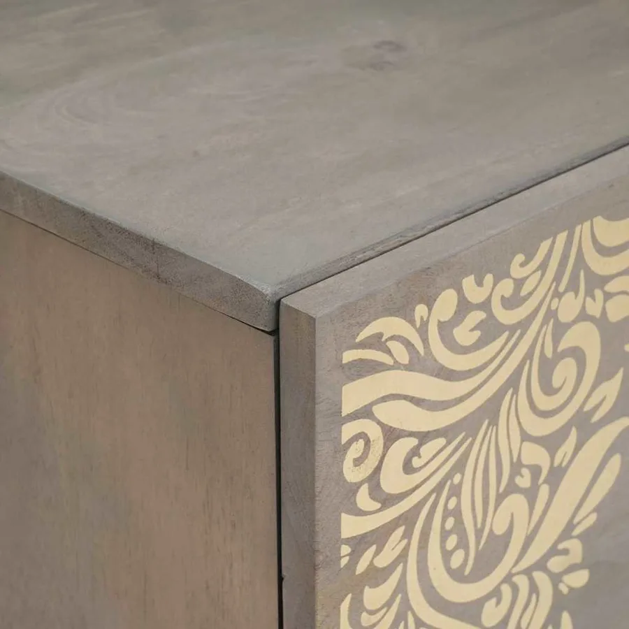 Cabinet de chevet avec porte Gris 40 x 33 x 46 cm - 6