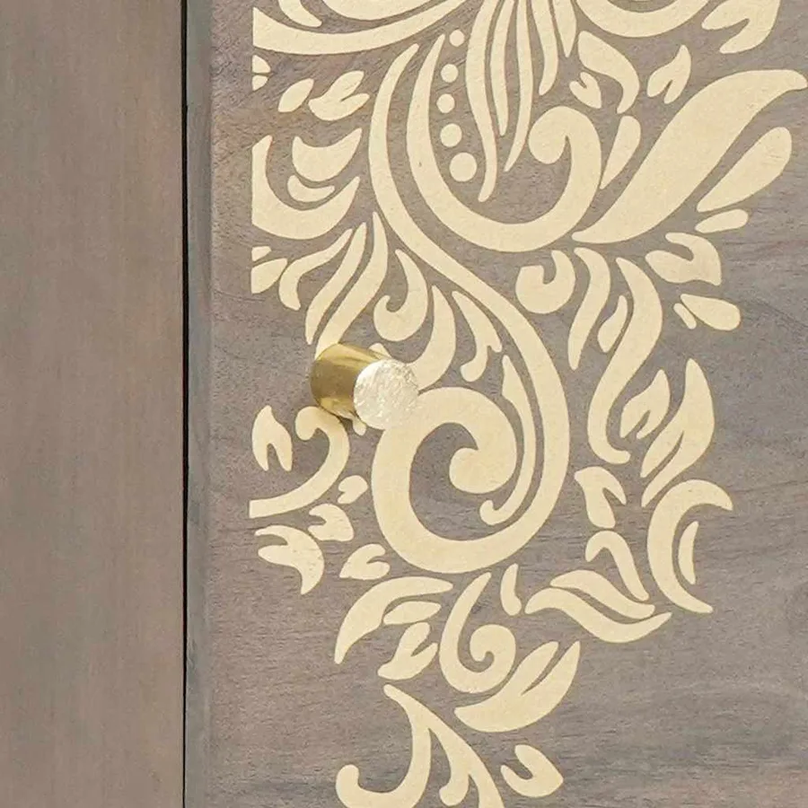 Cabinet de chevet avec porte Gris 40 x 33 x 46 cm - 7