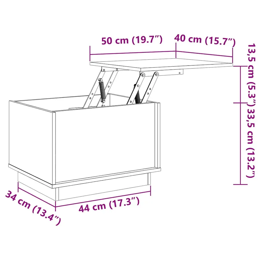 Table basse Noir 40x50x35 cm Bois massif de pin - 10
