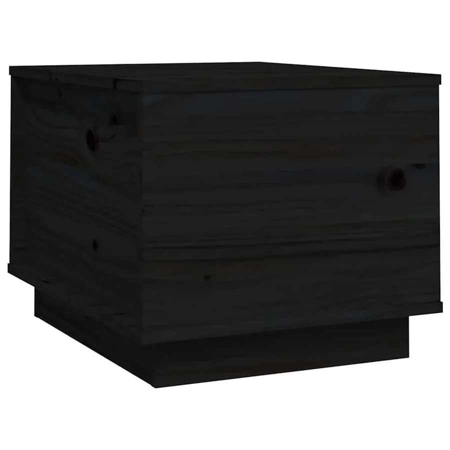 Table basse Noir 40x50x35 cm Bois massif de pin - 2