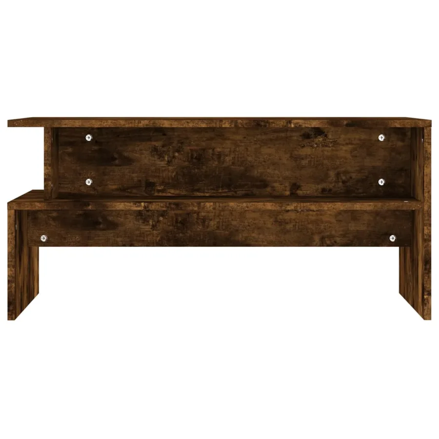 Table basse chêne fumé 90x55x42,5 cm bois d'ingénierie - 4