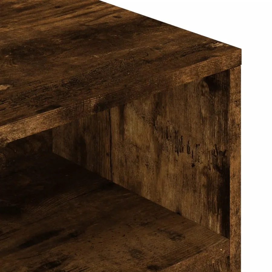 Table basse chêne fumé 90x55x42,5 cm bois d'ingénierie - 7