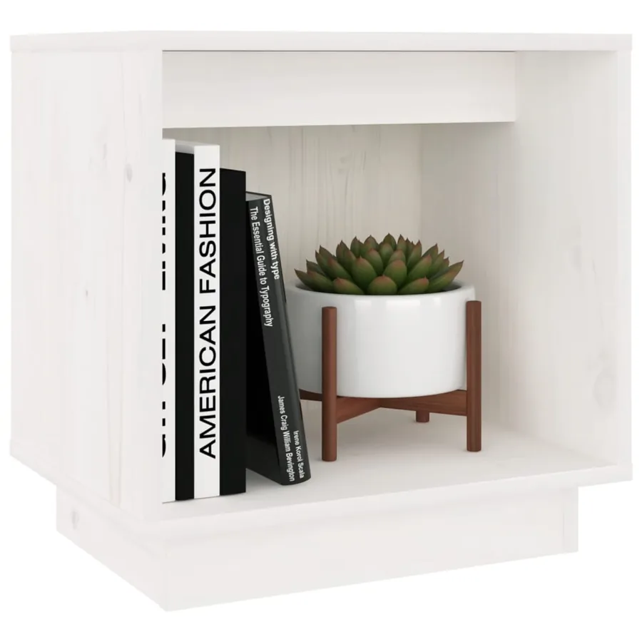 Tables de chevet 2 pcs Blanc 40x30x40 cm Bois de pin solide - 4