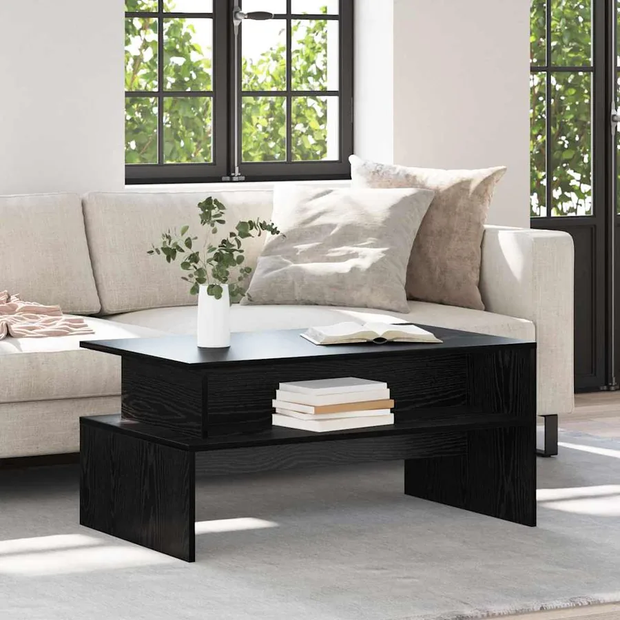 Table basse Chêne noir 90 x 55 x 42,5 cm Bois d'ingénierie