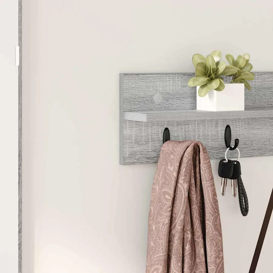 Porte-manteau mural Montage mural Gris Sonoma 80 x 10,5 x 18 cm - 4