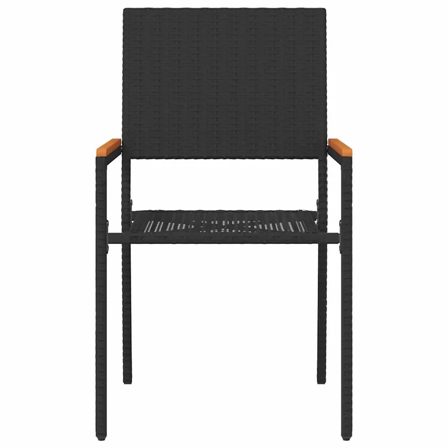 Chaises empilables de jardin 4 pcs Noir et Marron - 5