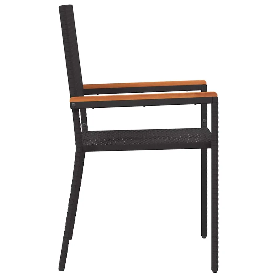 Chaises empilables de jardin 4 pcs Noir et Marron - 6