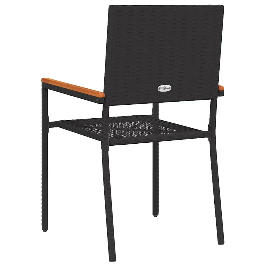 Chaises empilables de jardin 4 pcs Noir et Marron - 7